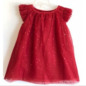 2t cat & Jack Red Sequin & Tulle Holiday dress.